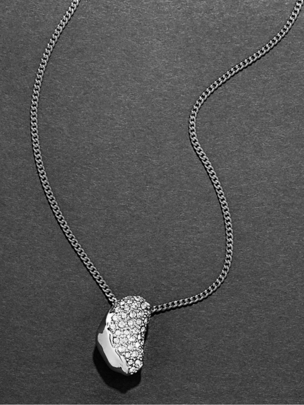 Alexis Bittar Silver Solanales Crystal Pebble Necklace